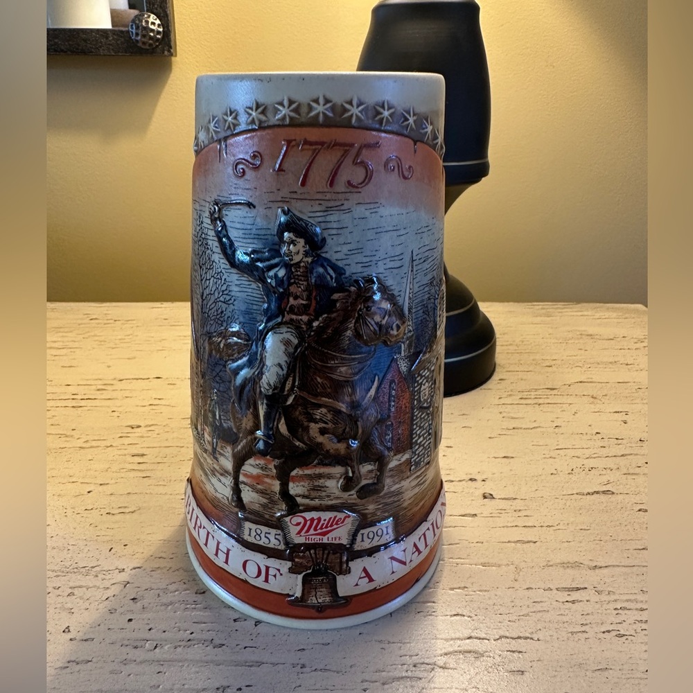 1991 Miller High Life Birth of a Nation Beer Stein #1 ‘Paul Revere’s Ride 1775